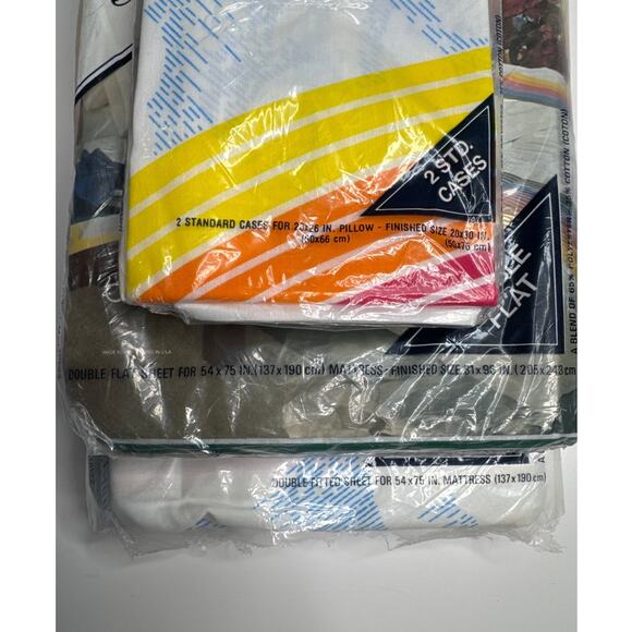 NWT 80s Pacific Canadian Sunset Rainbow & Clouds double sheet set LGBT Gay Pride - Picture 6 of 11